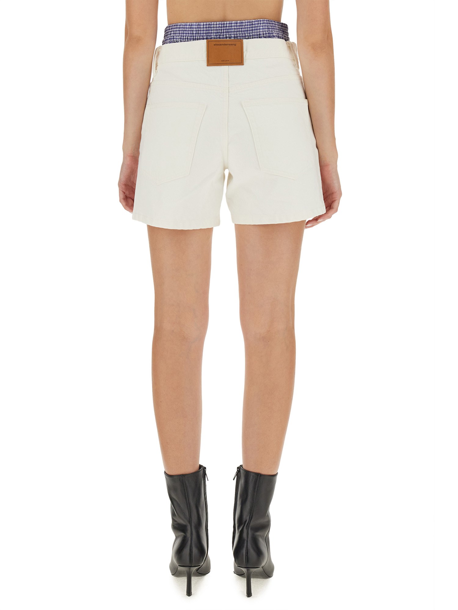 ALEXANDER WANG    DENIM SHORTS WITH HIGH WAIST BOXER SHORTS