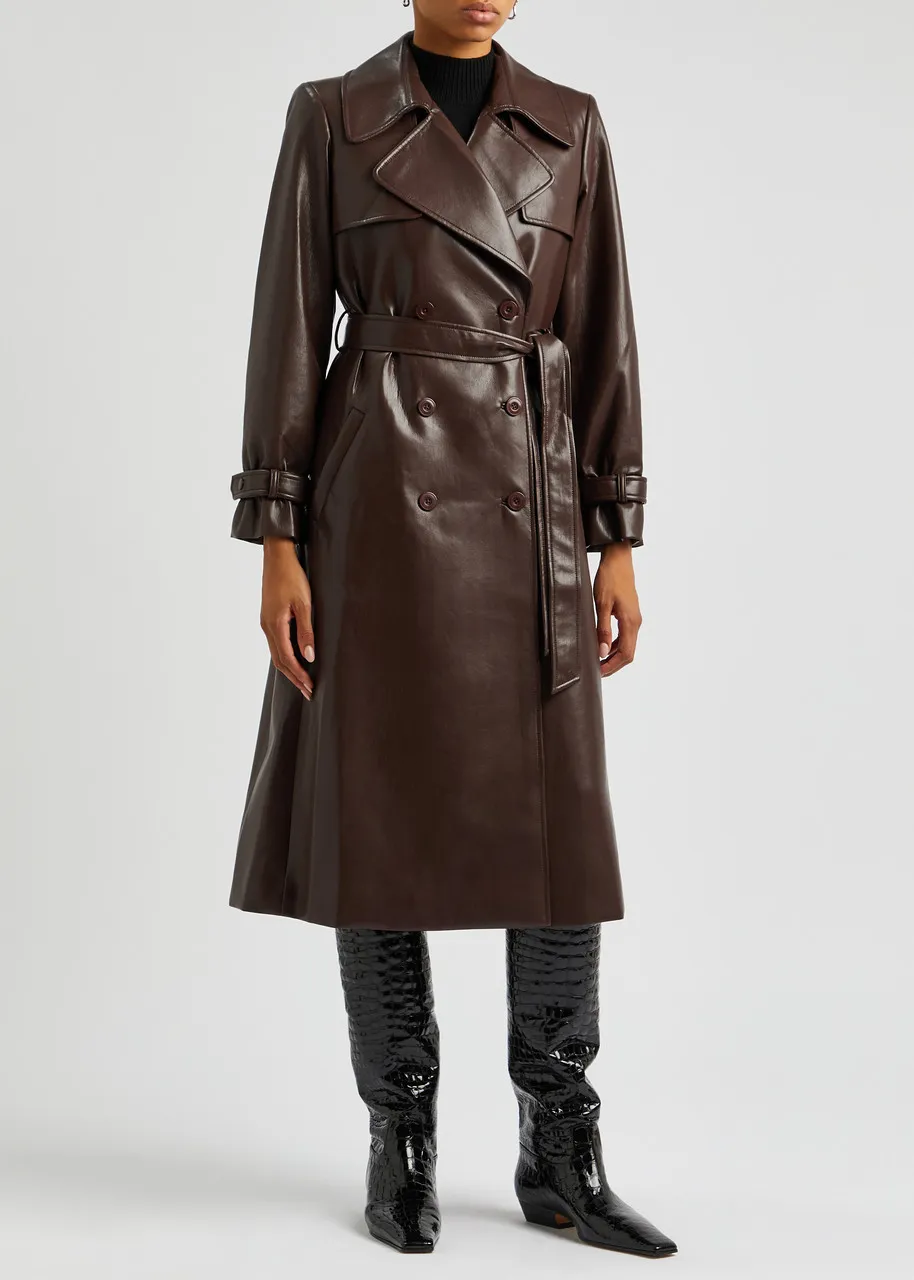 ALICE + OLIVIA Elicia faux leather trench coat  
                         
                     
                