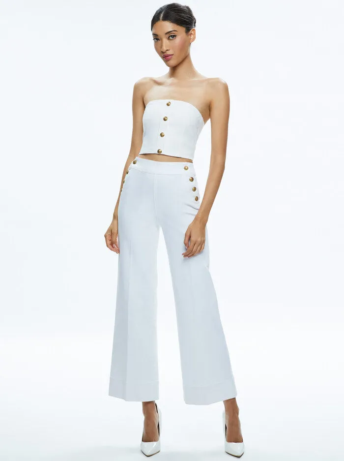 Alice + Olivia - Mel Denim Button Up Bustier - Off White