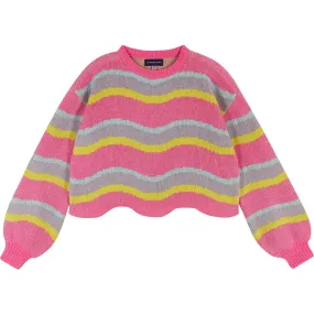 Andy & Evan Wavy Chenille Hem Sweater