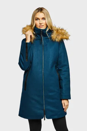 Anna Women's Insulated Wool Winter Coat  | Mia Melon