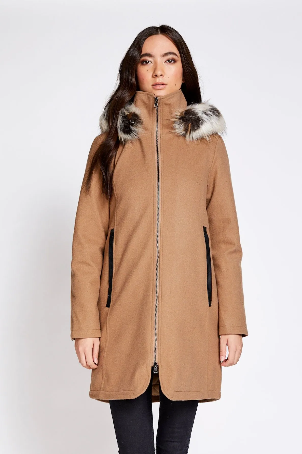 Anna Women's Insulated Wool Winter Coat  | Mia Melon