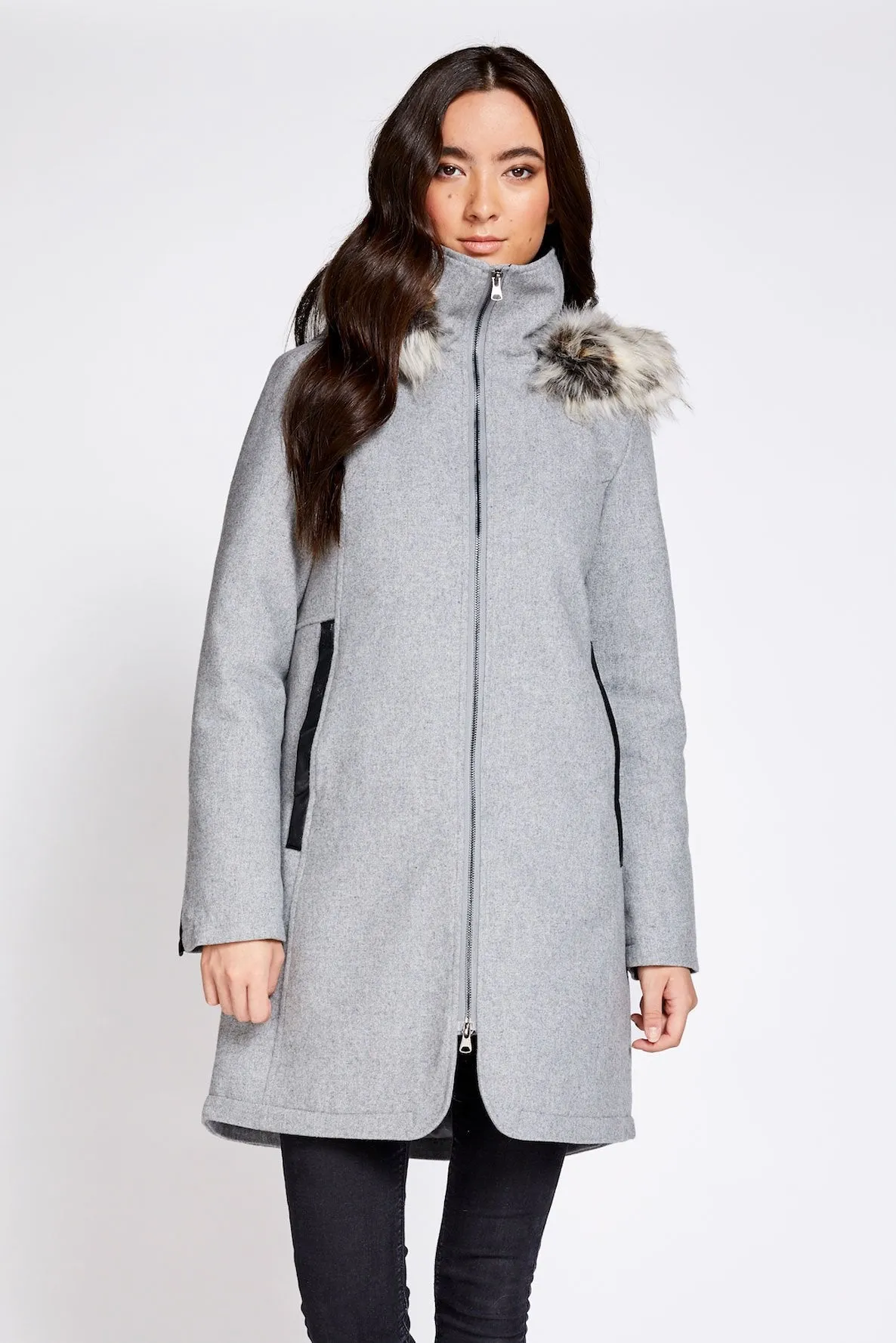 Anna Women's Insulated Wool Winter Coat  | Mia Melon