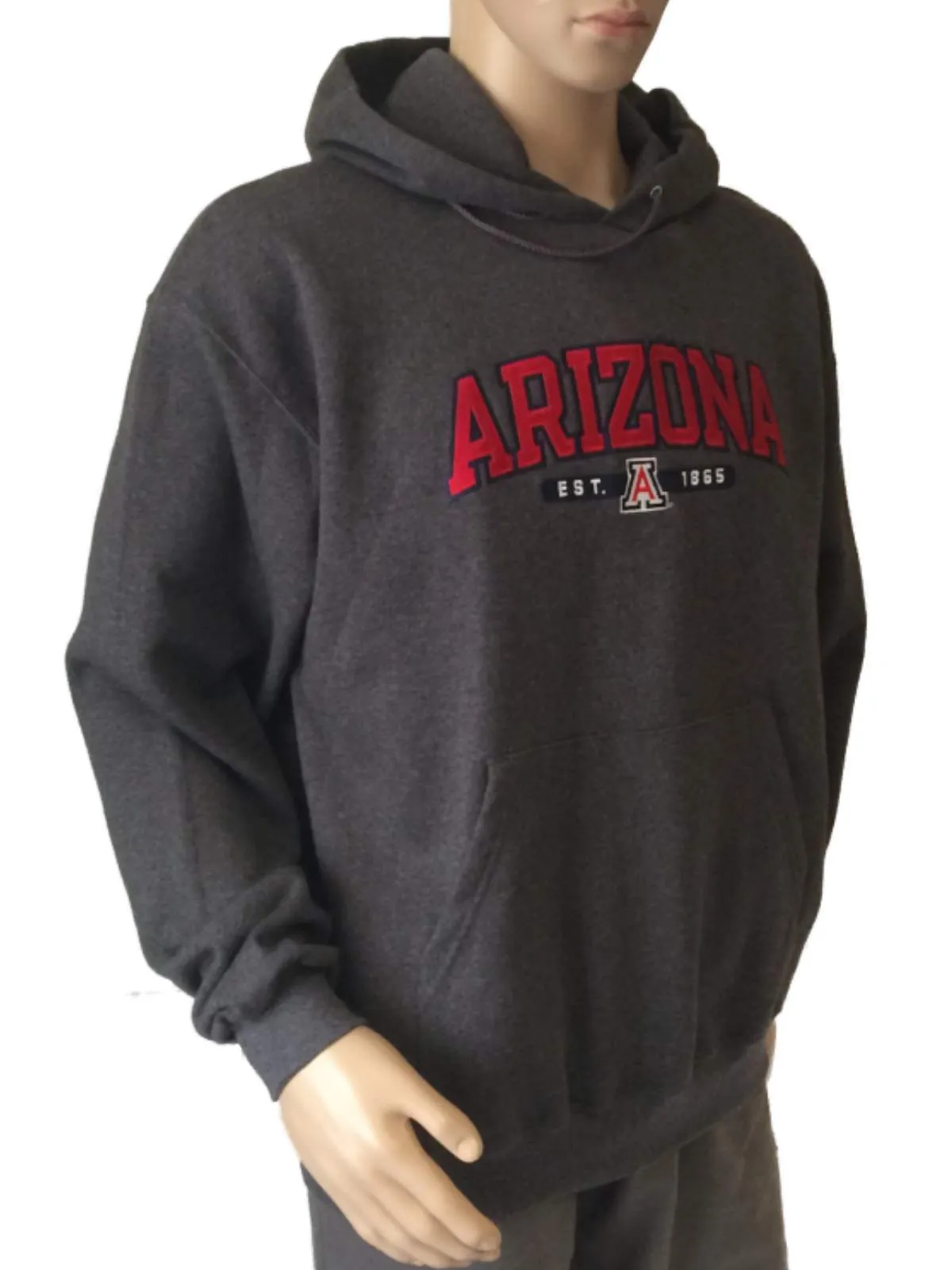 Arizona Wildcats Champion Charcoal Gray LS Pullover Hoodie Sweatshirt (L)