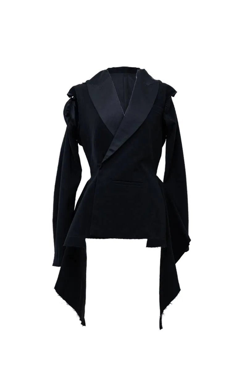 Black Peplum Vest Jacket