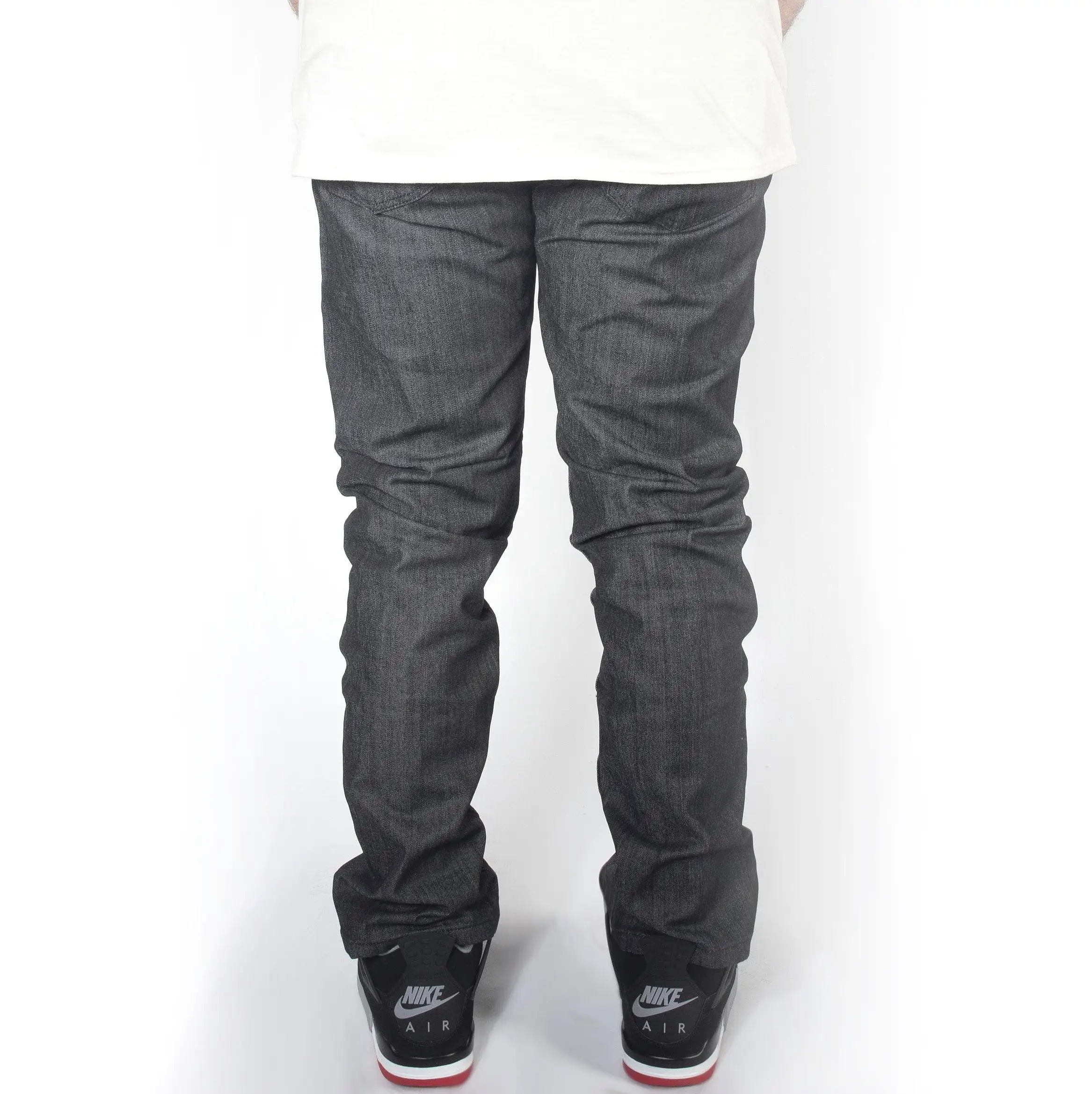 Black with Black Skinny Fit Raw Denim Jeans DL936