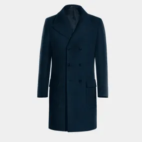 Blue Long Double Breasted Coat