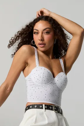 Bustier à décolleté enco eur avec pierres du Rhin