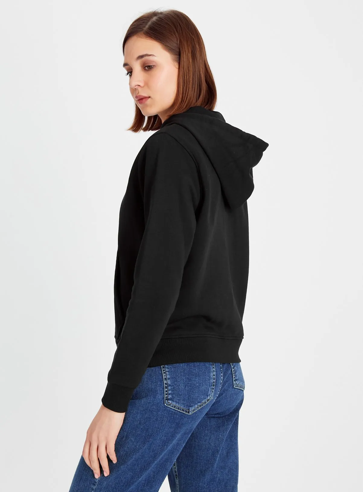 Buy Black Zip-Through Hoodie L | Hoodies and sweatshirts | Tu