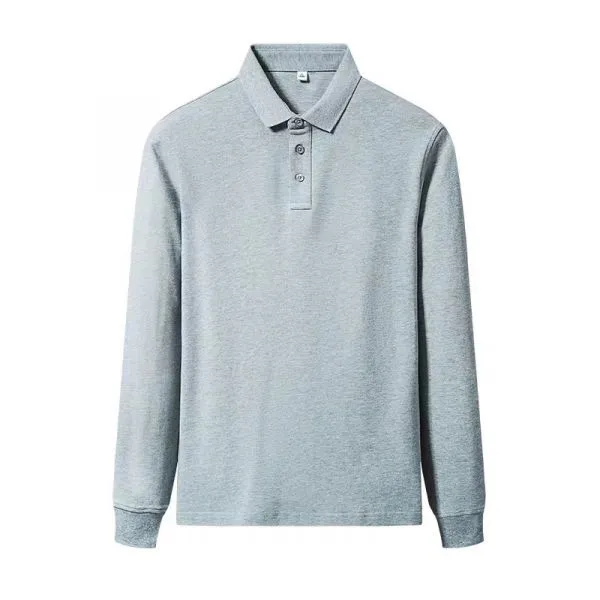 Classic long sleeve polo solid color for men