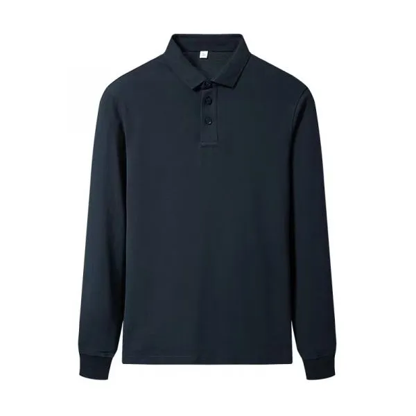 Classic long sleeve polo solid color for men