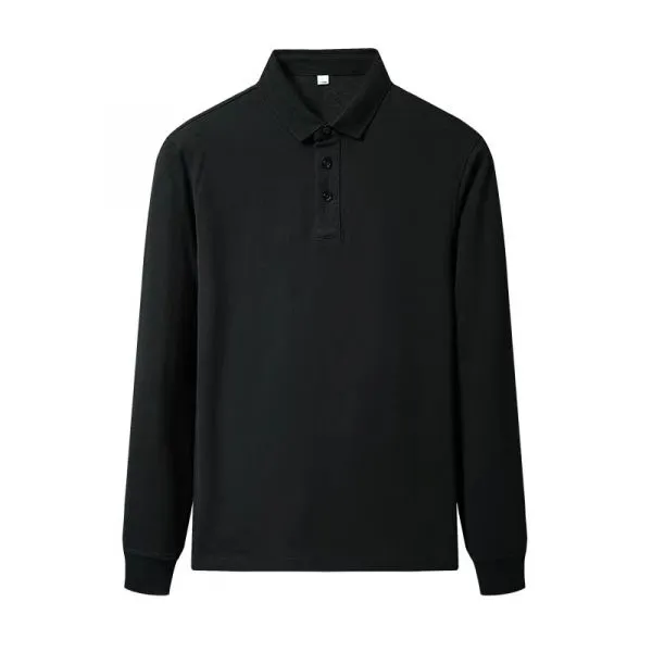 Classic long sleeve polo solid color for men