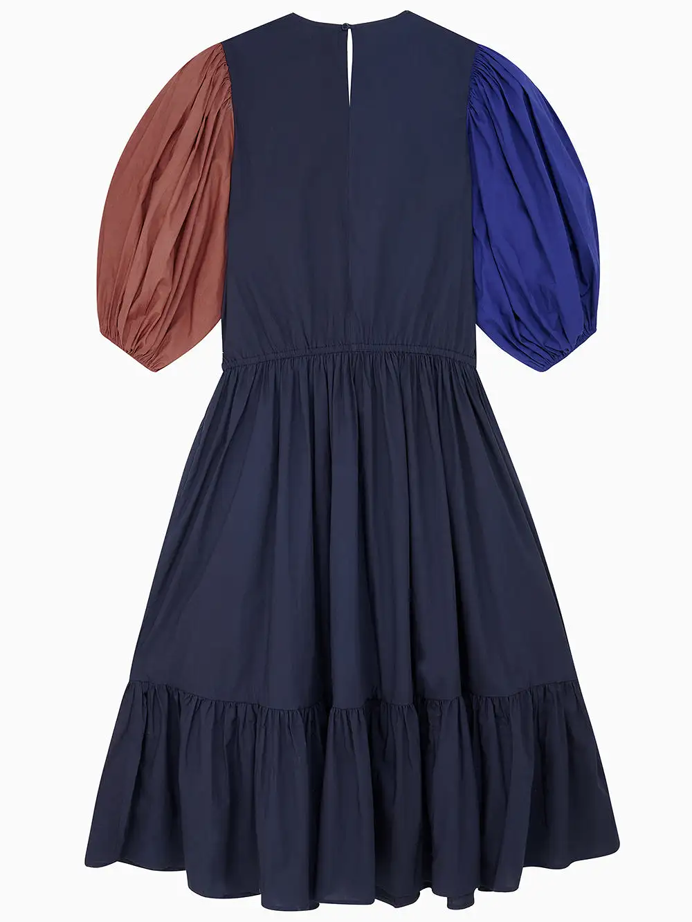 Colour Block Puff Sleeve Dress