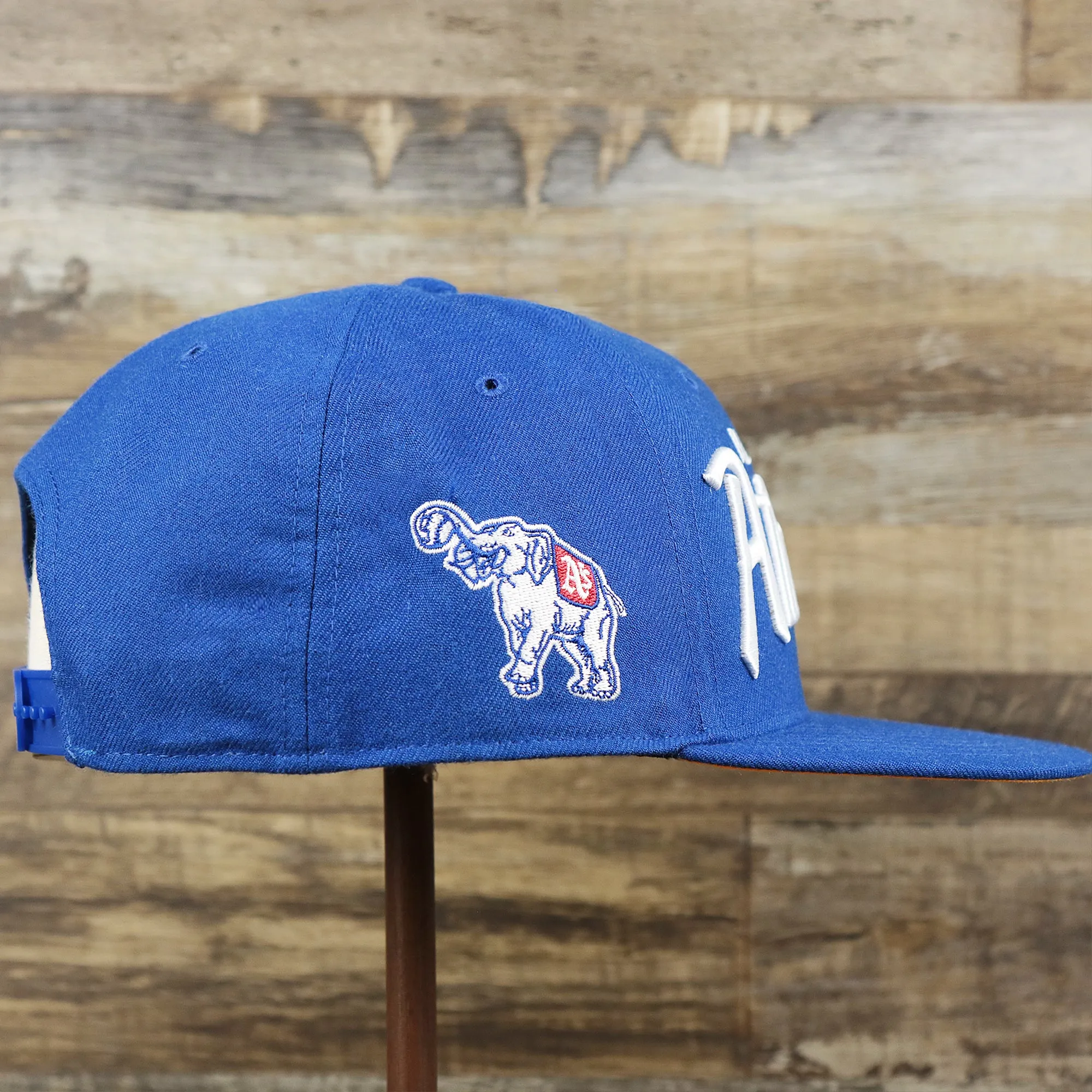 Cooperstown Philadelphia Athletics Wordmark Retro Athletics Side Patch Snapback | Royal Blue Snapback