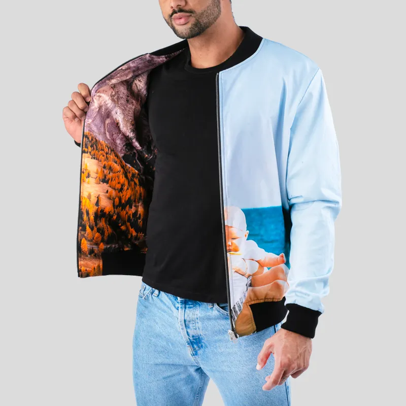 Design Custom Men’s Reversible Silk Bomber Jacket