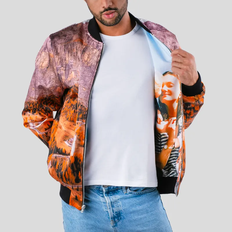 Design Custom Men’s Reversible Silk Bomber Jacket