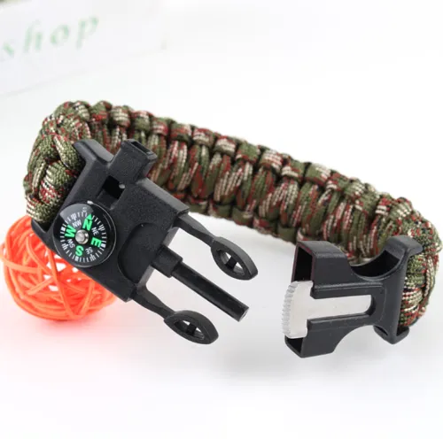 Emergency Paracord Bracelets, Survival Bracelet With Embedded Compass Whistle Survival Fire Starter Scraper Accessories, Suit Fo