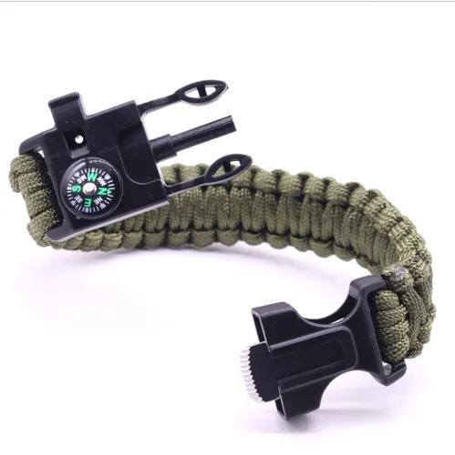 Emergency Paracord Bracelets, Survival Bracelet With Embedded Compass Whistle Survival Fire Starter Scraper Accessories, Suit Fo