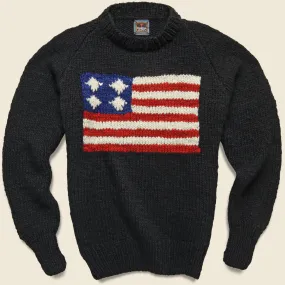 Flag Pullover Sweater - Black