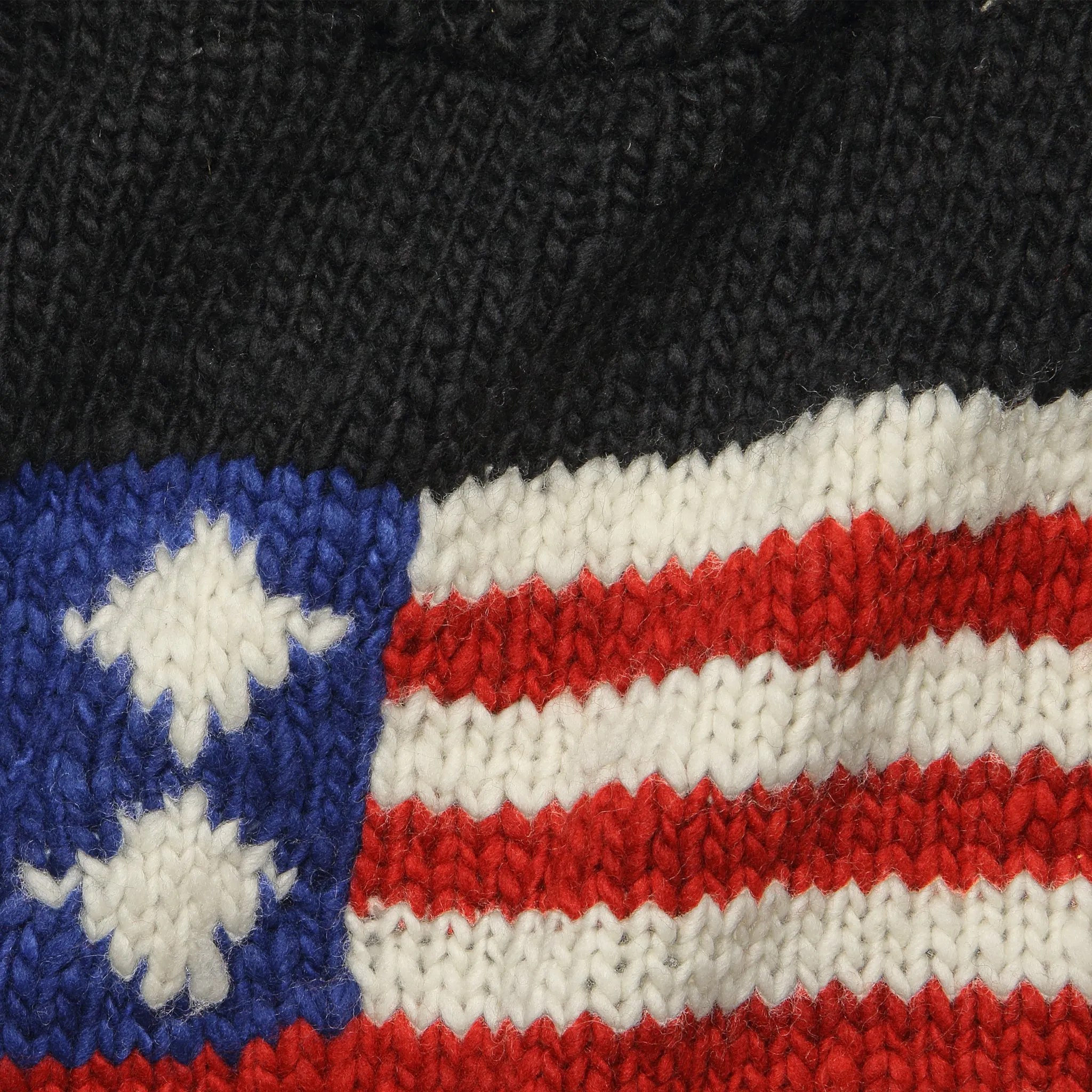 Flag Pullover Sweater - Black