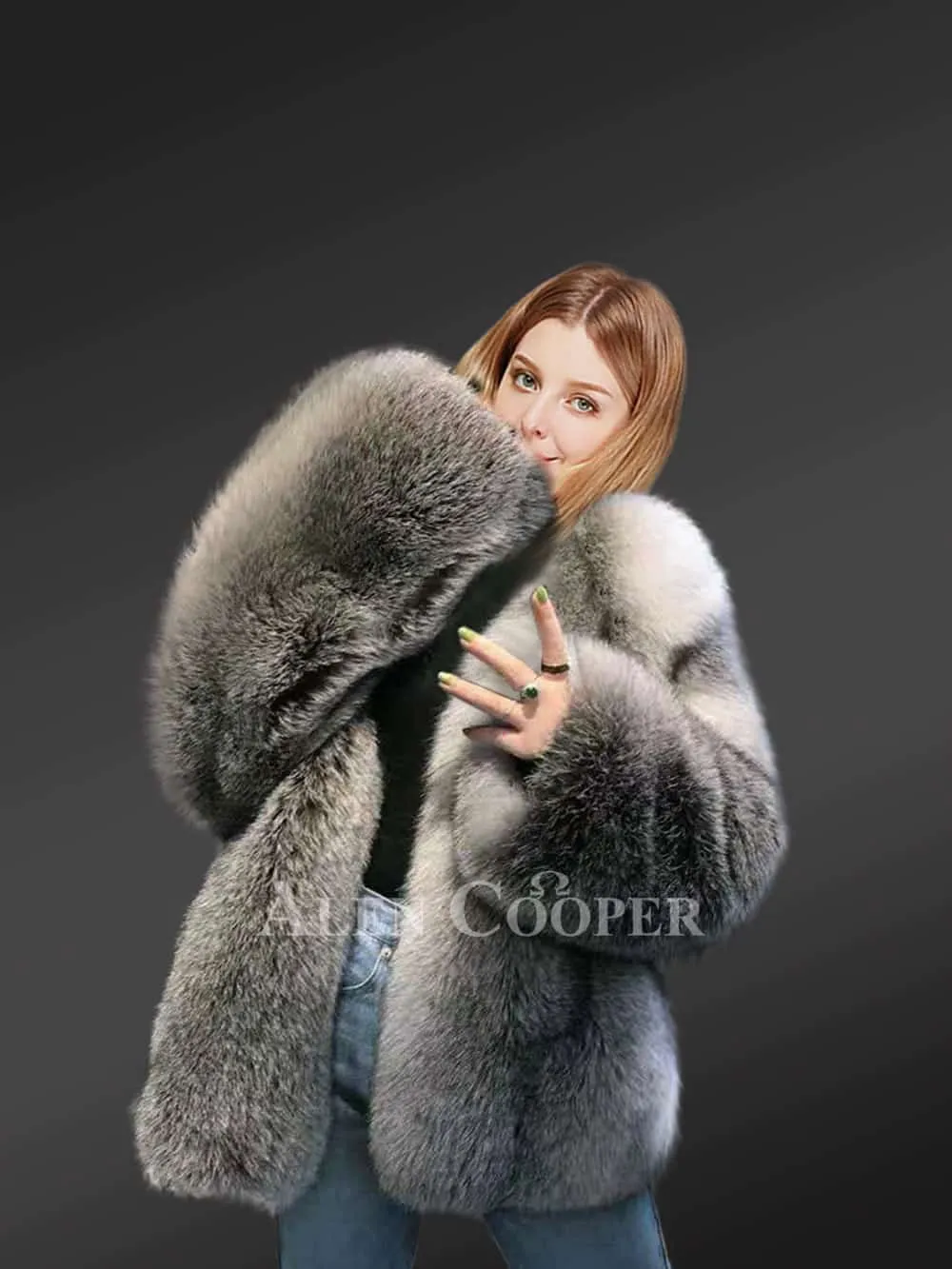 Full Skin Fox Fur Coat in Comfort Fit Style - Shaped Coat