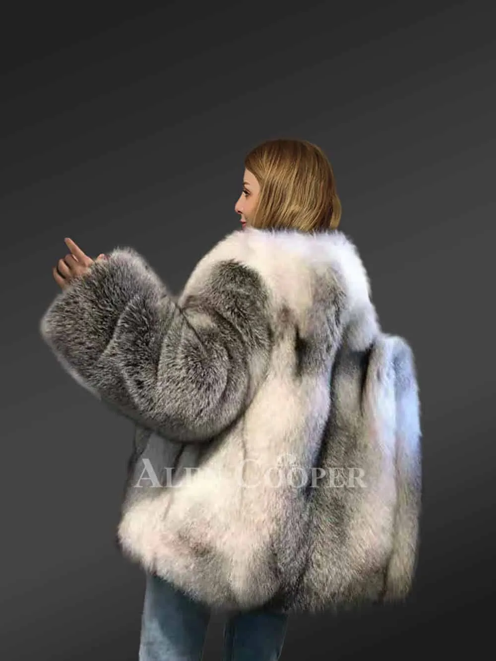 Full Skin Fox Fur Coat in Comfort Fit Style - Shaped Coat