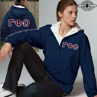 Gamma Phi Omega Pullover Jacket - Charles River 9905 - TWILL