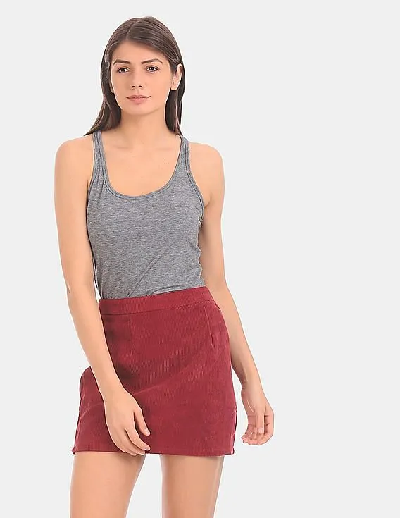 GAP Women Grey Breathe Heathered Tank Top