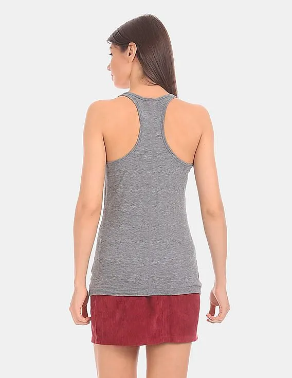 GAP Women Grey Breathe Heathered Tank Top