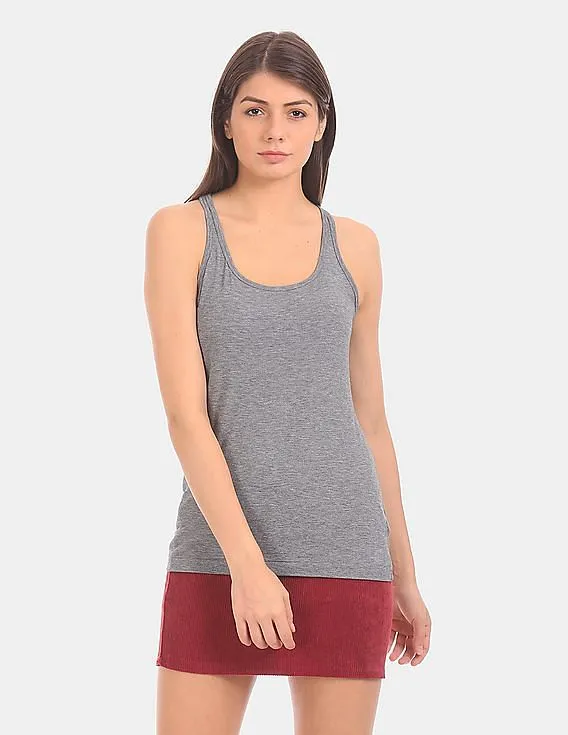 GAP Women Grey Breathe Heathered Tank Top