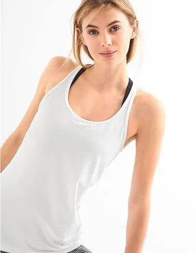 GAP Women White Breathe Heathered Tank