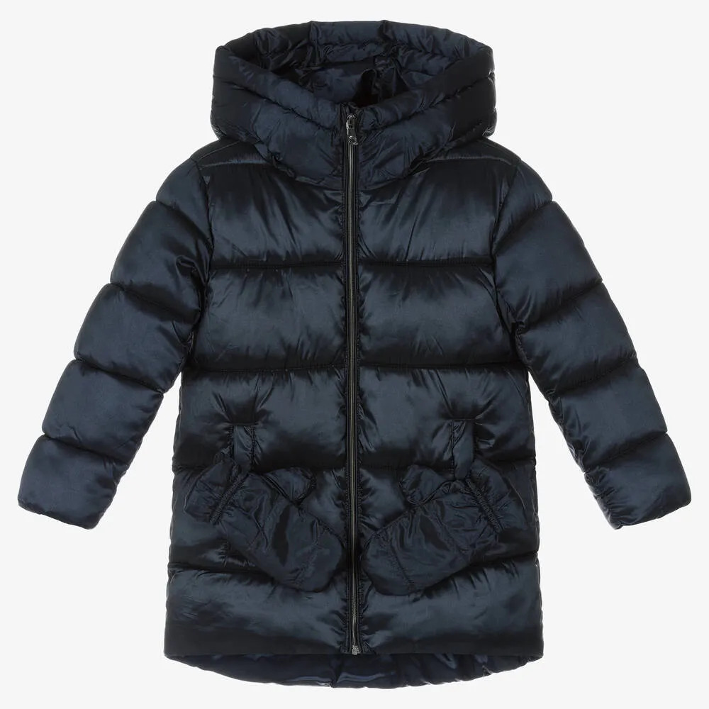 Girls Blue Puffer Coat 