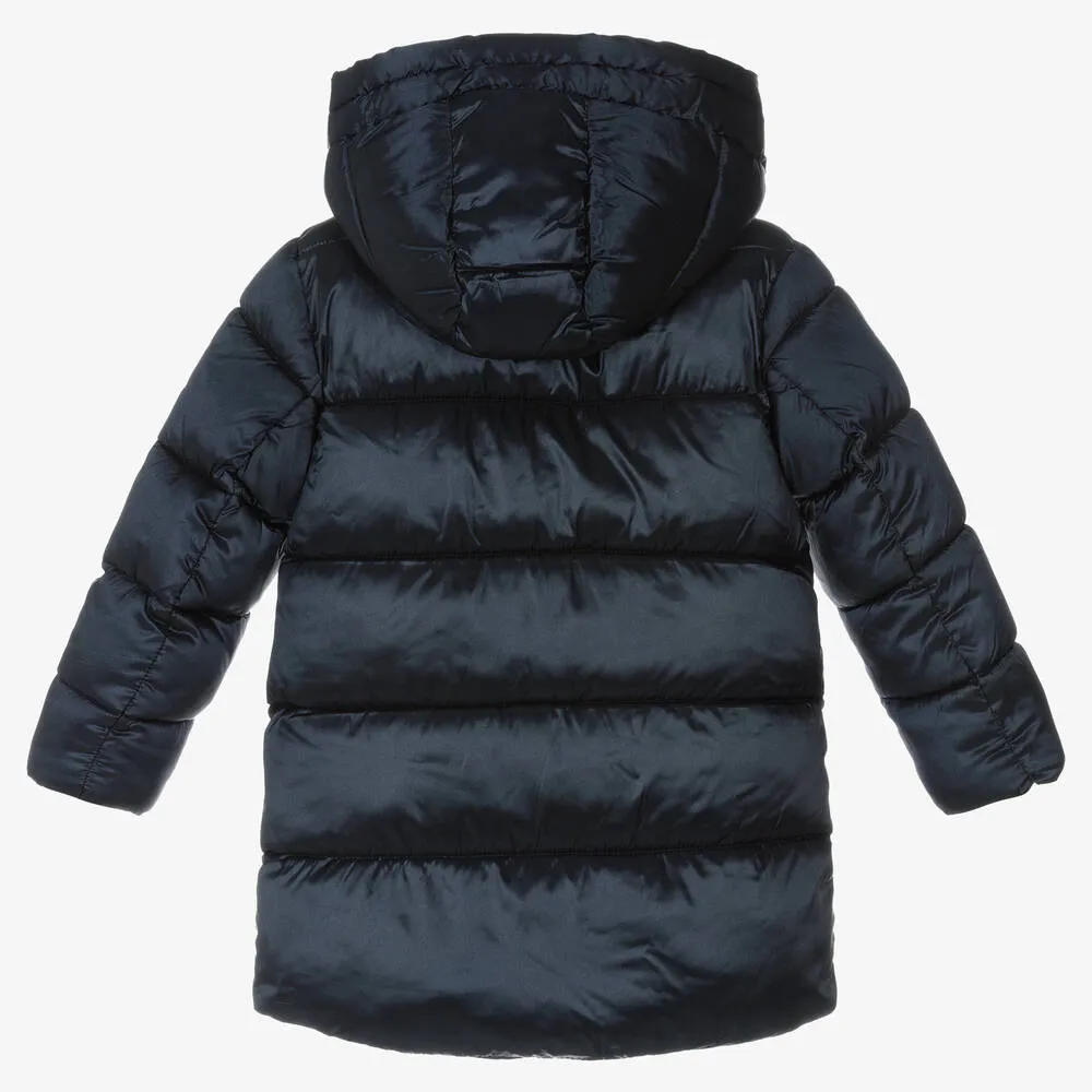 Girls Blue Puffer Coat 