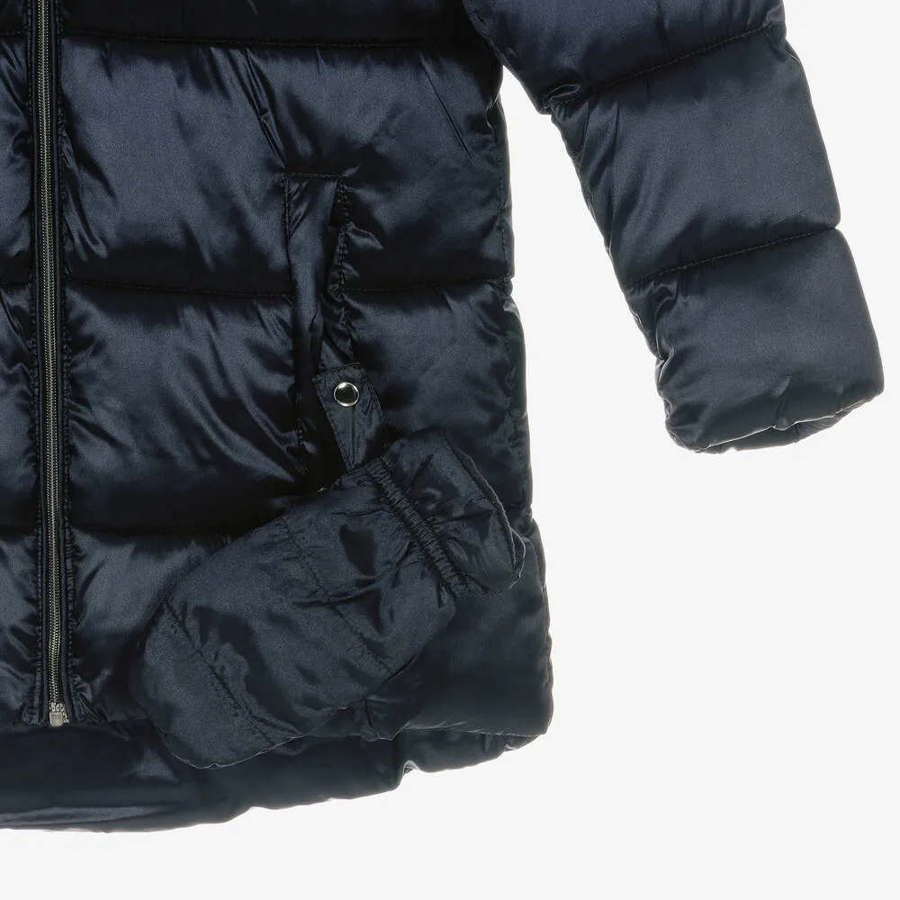 Girls Blue Puffer Coat 