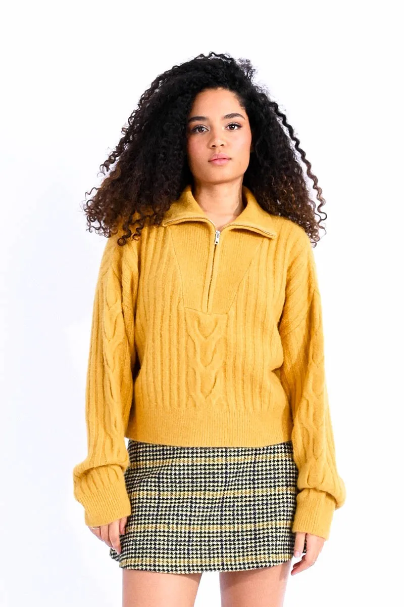 Half Zip Saffron Sweater