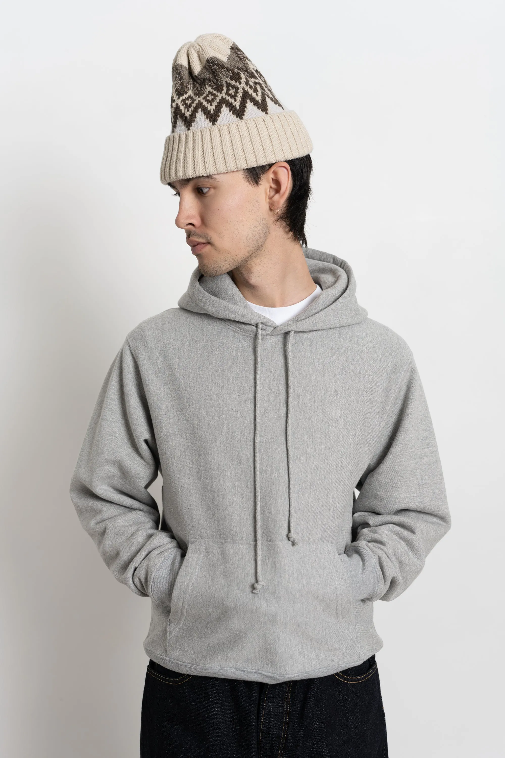 Heavyweight Drawstring Hooded Sweatshirt Heather Grey