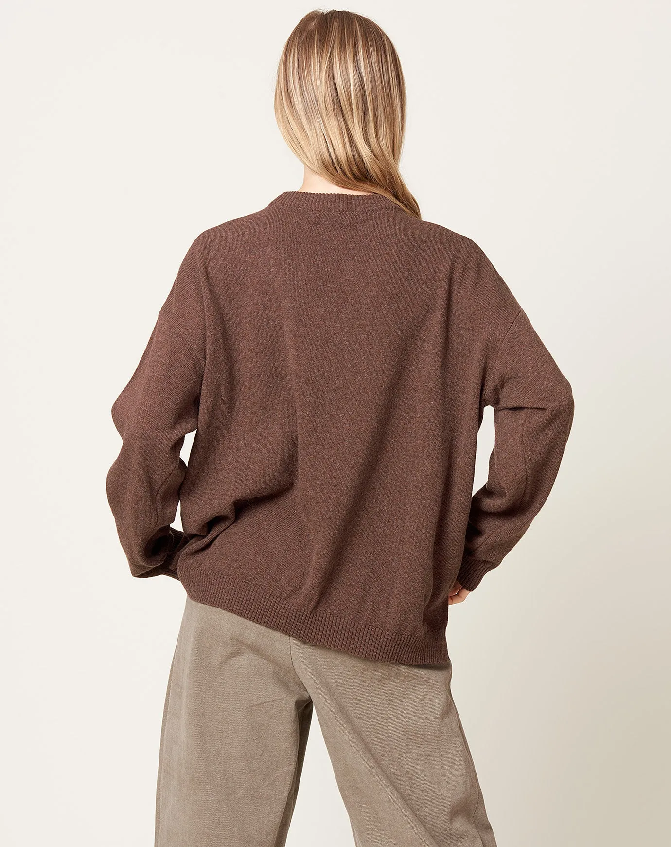 Horse Head Knit Jumper in Brown