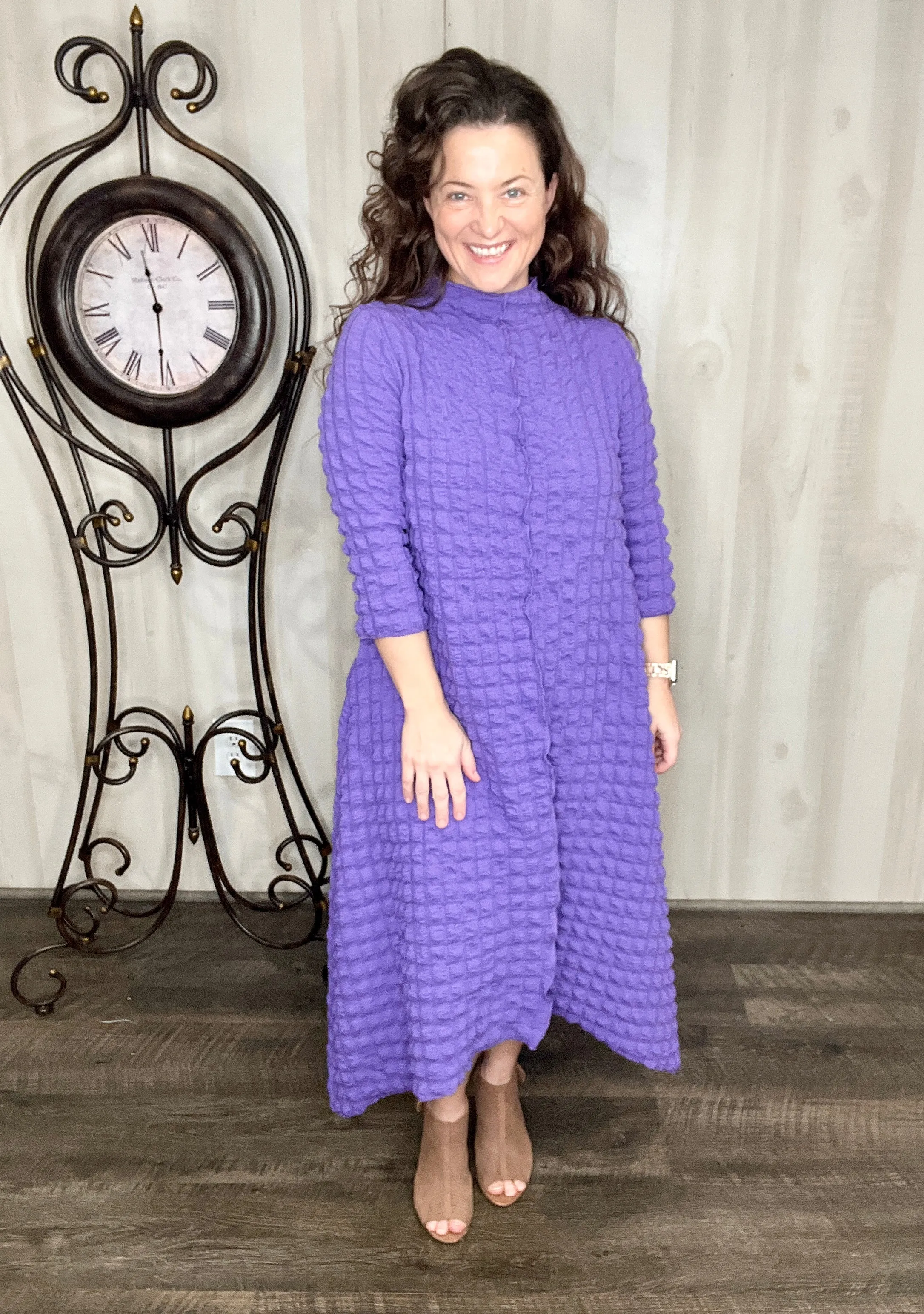 Karissa Puff Dress- Purple