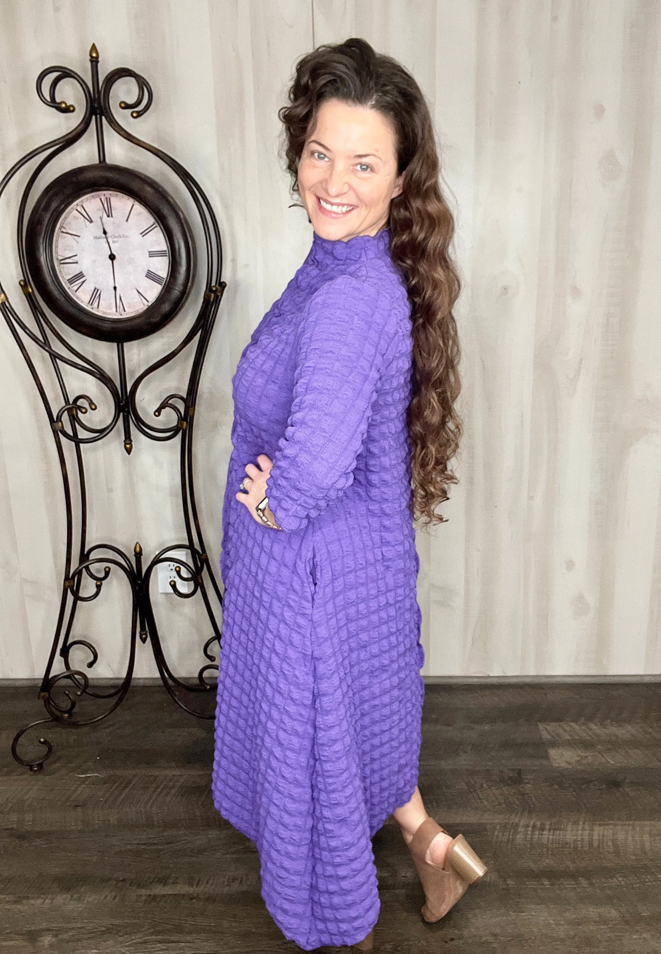 Karissa Puff Dress- Purple