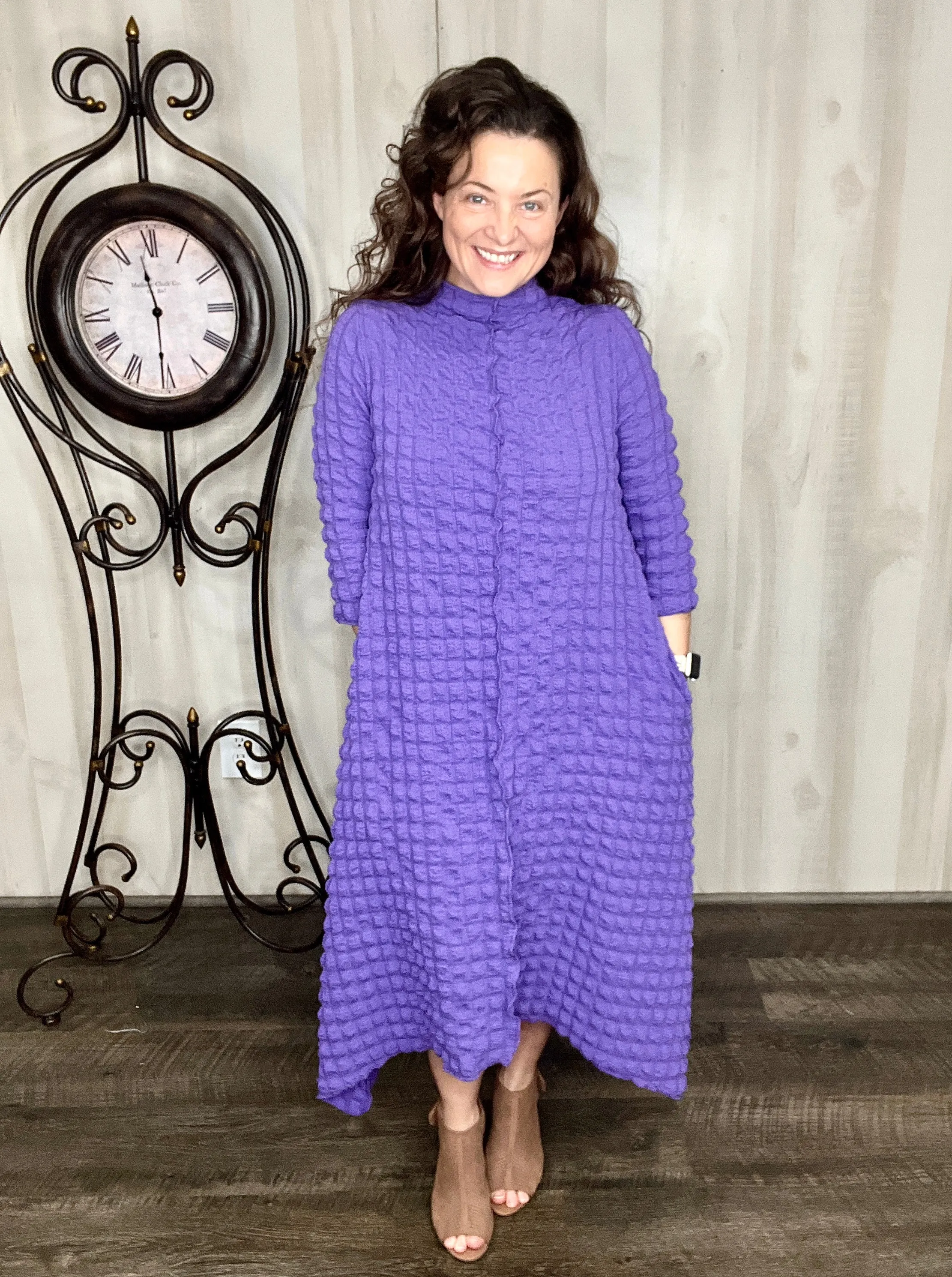 Karissa Puff Dress- Purple