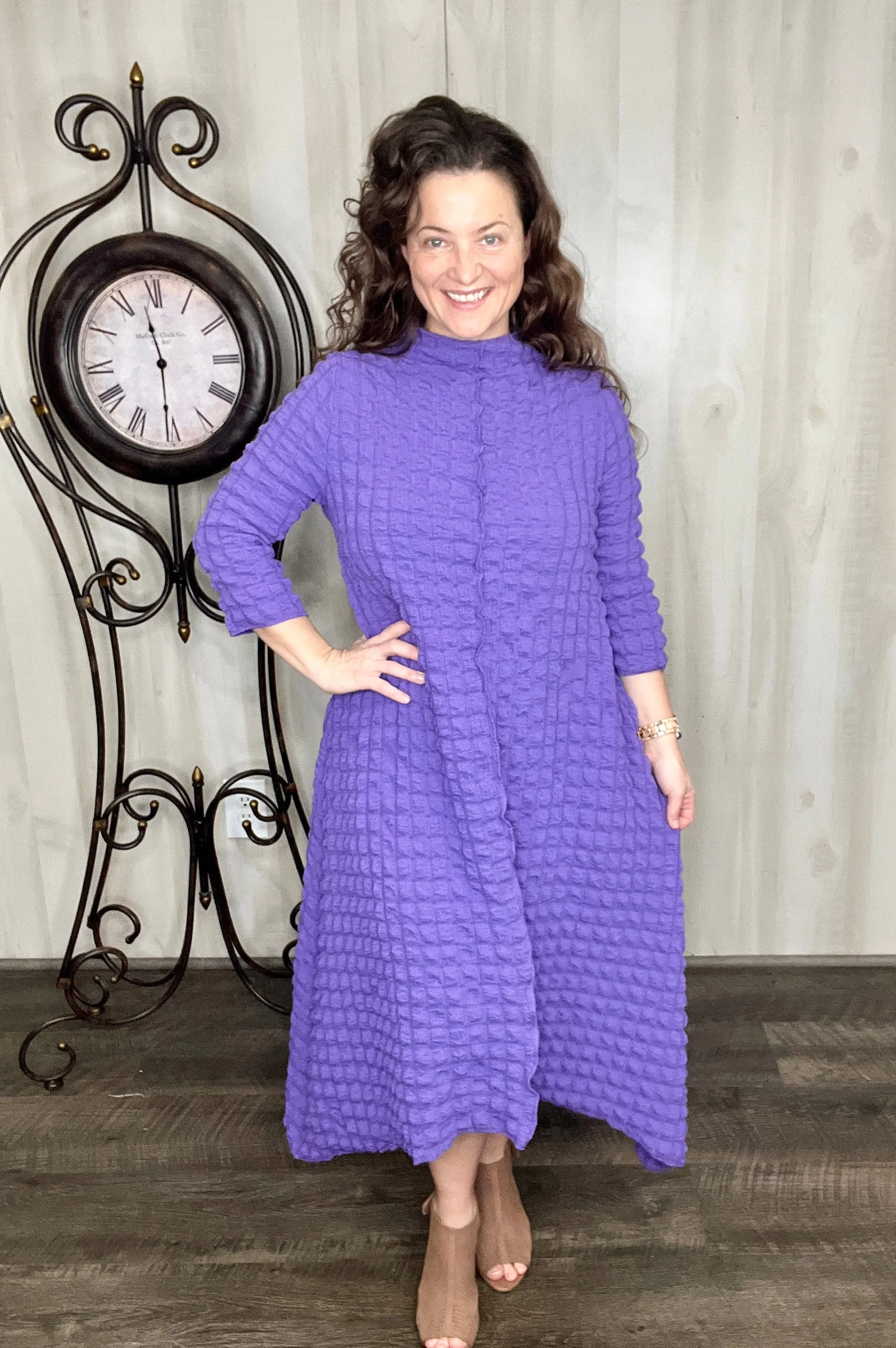 Karissa Puff Dress- Purple