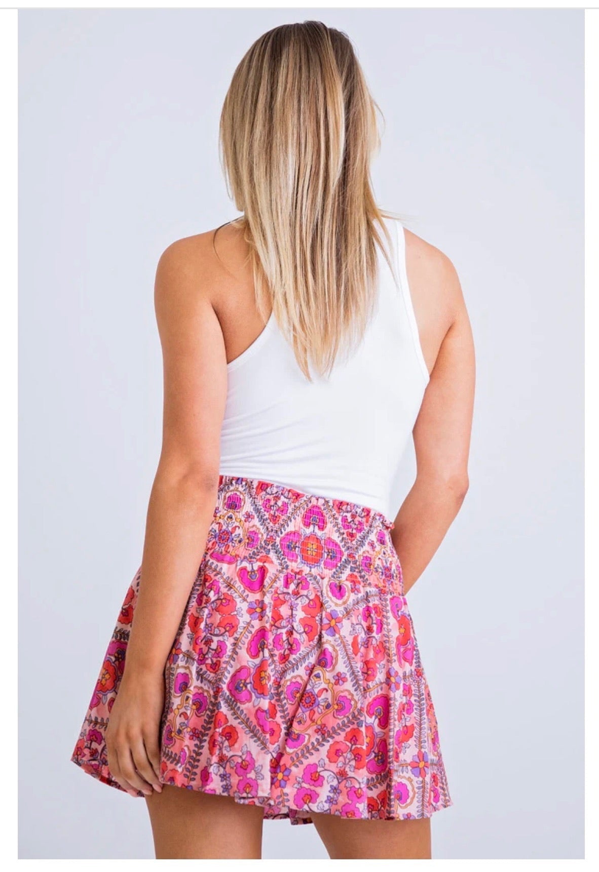 Karlie Pink Print Skort