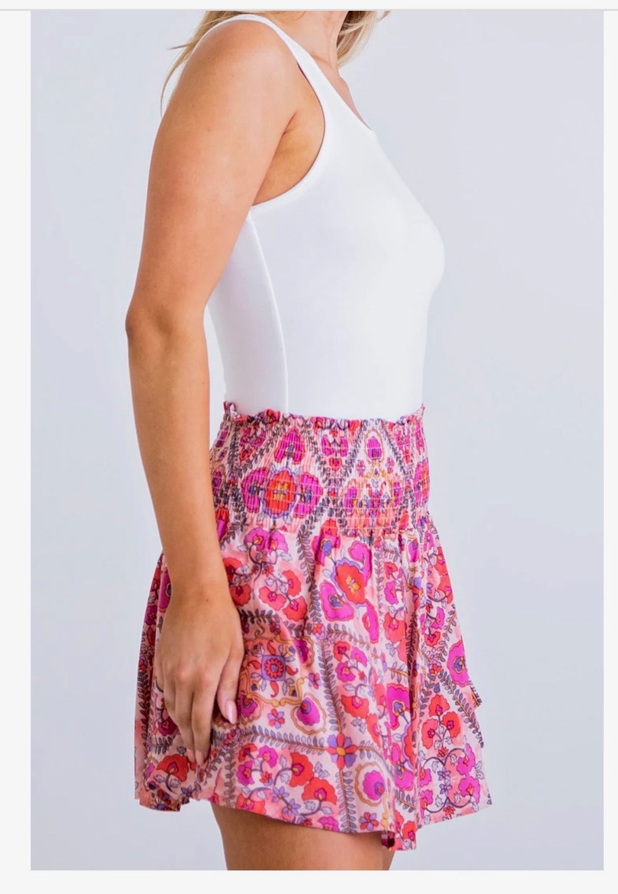 Karlie Pink Print Skort