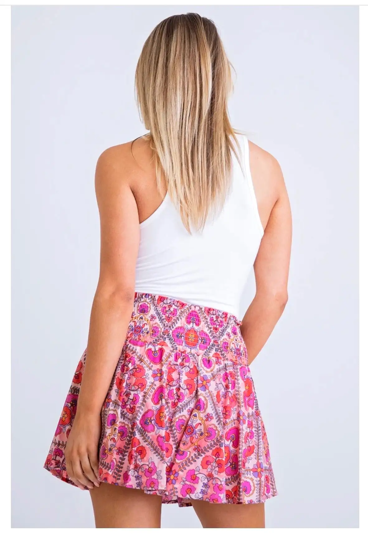 Karlie Pink Print Skort