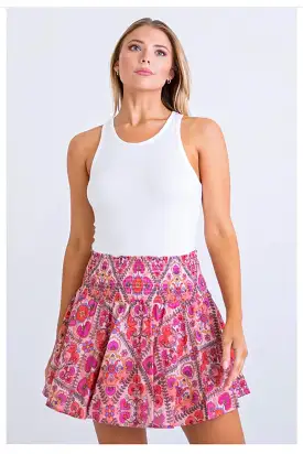 Karlie Pink Print Skort