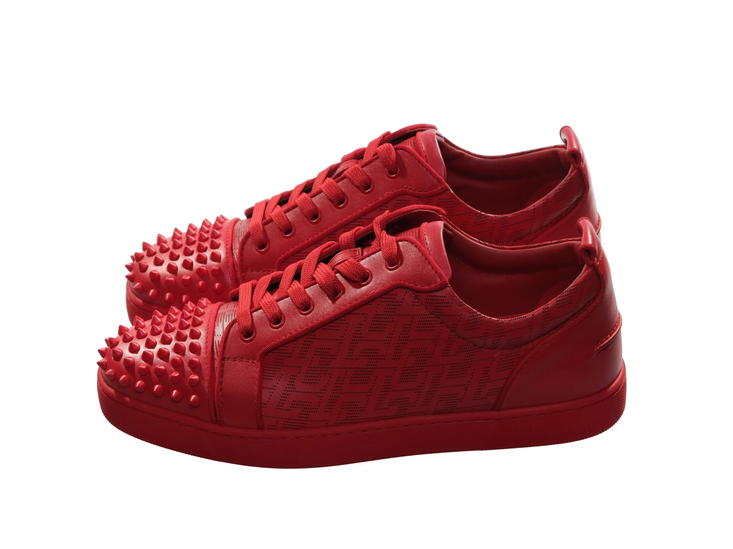 Louis Junior Spikes Orlato  Red Leather Sneakers