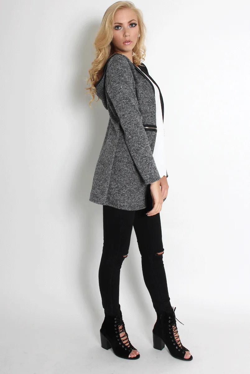 Lydia Light Grey Hooded Jacket