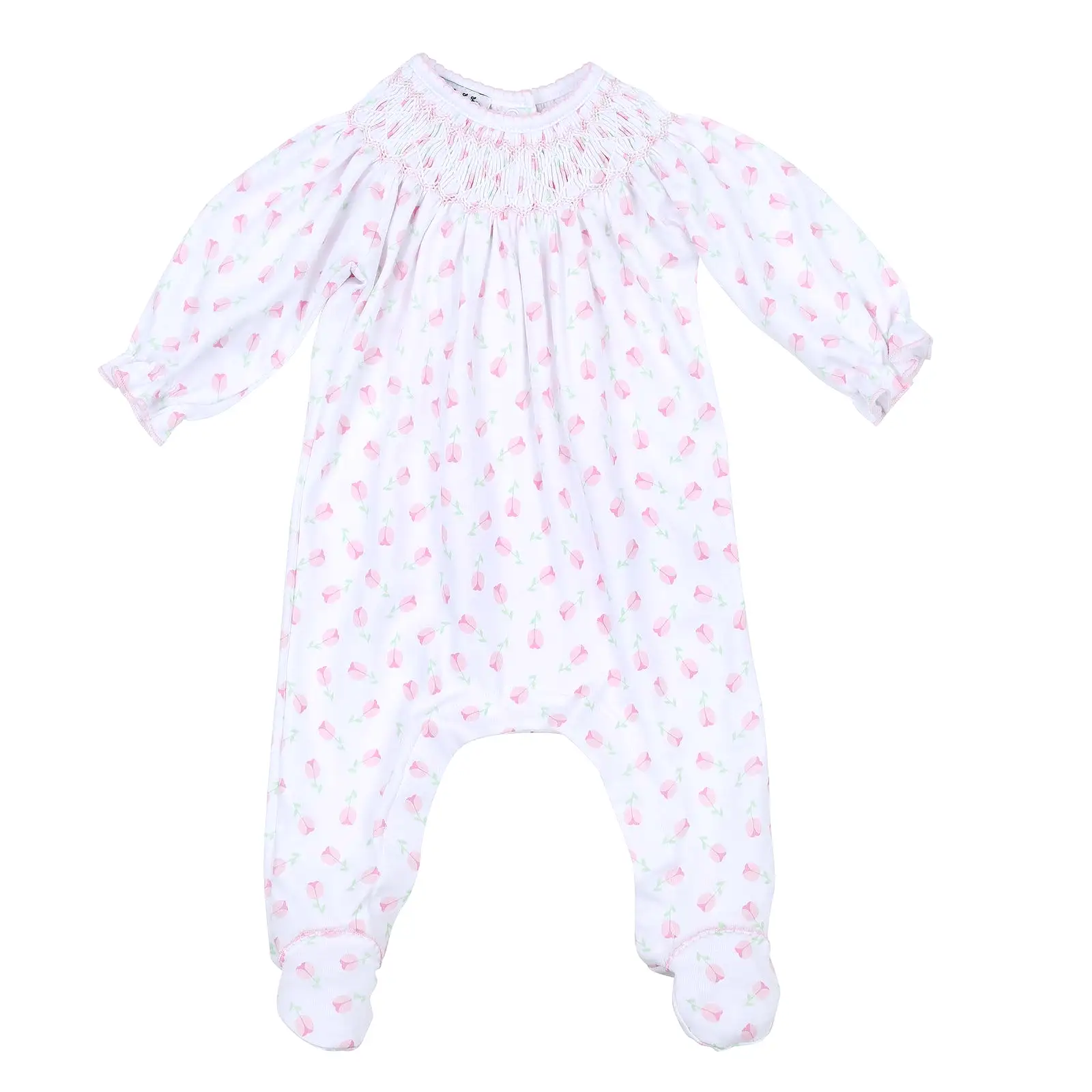 Magnolia Baby - Smocked Footie - Tessa's Classic Floral