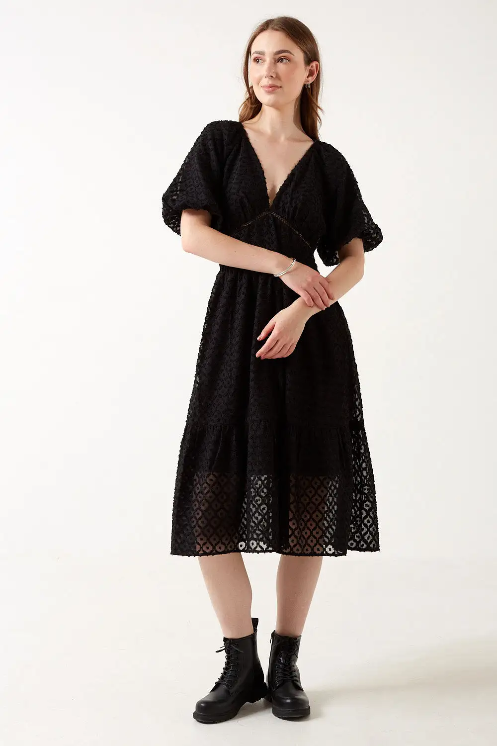 Marc Angelo Puff Sleeves Dress