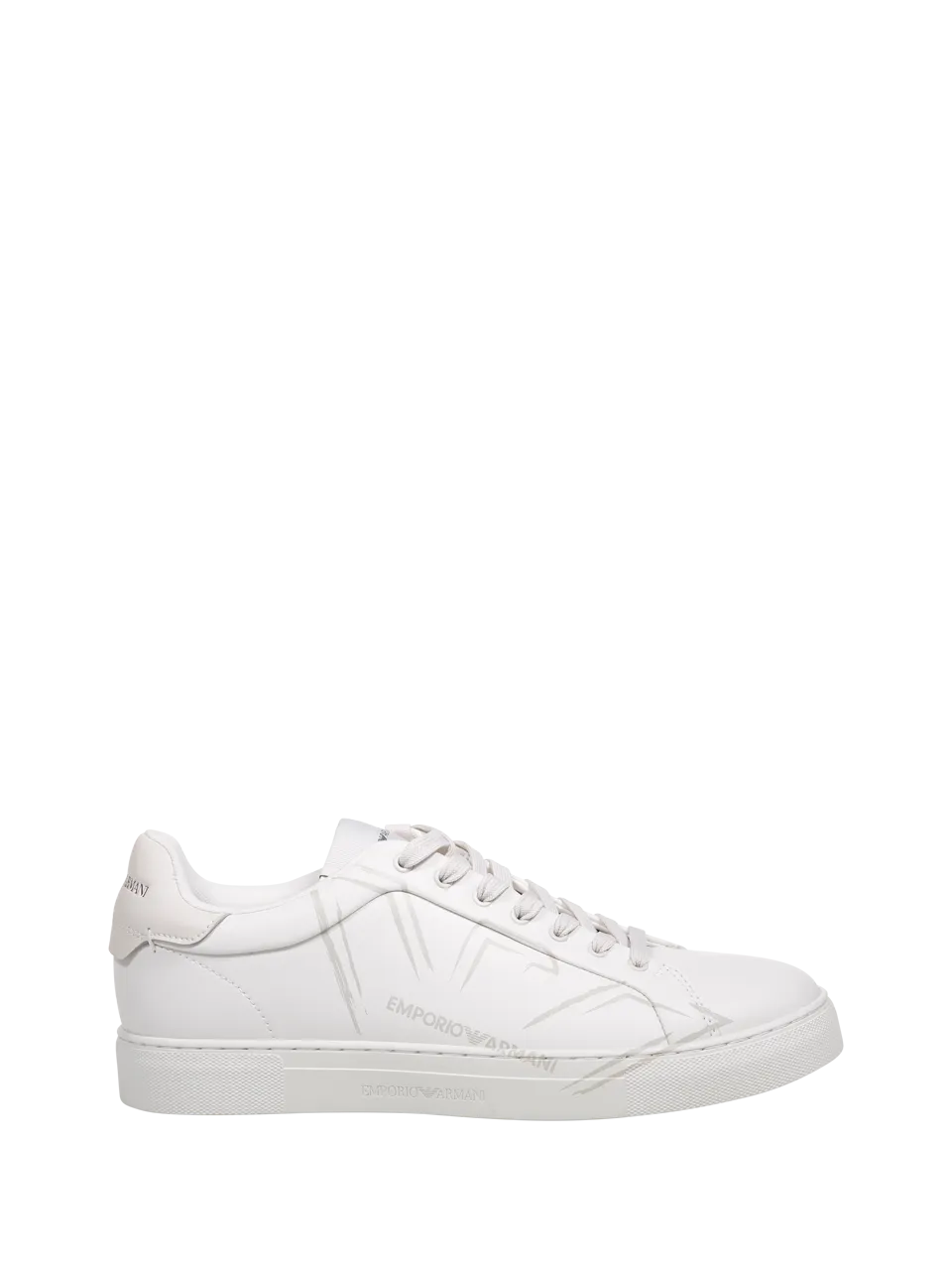 MEN EMPORIO ARMANI WHITE BOVINE LEATHER SNEAKER